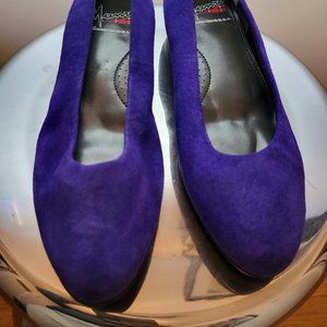 Purple suede 80s flats